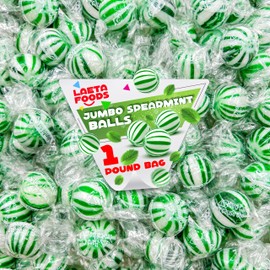 Jumbo Spearmint Balls | 1 Pound Bag | Refreshing Hard Candy | Nostalgic Treats