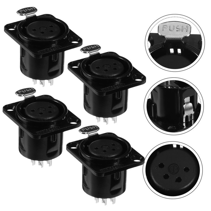 Levemolo 4 Piece Metal Xlr Seats 4 Pin Microphone Female