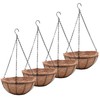 EIMQUVW Outdoor Metal Hanging Planters Basket (4pack, 16 inch) Hanging