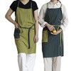 UHEIM Premium Ultra lightweight(0.4 lbs) Pure Linen Bib Apron Adjust