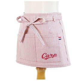 Hiroshima Carp Cafe Apron, Carp Goods, Lower Waist, One Size Fits Most, All Seasons, Stripe