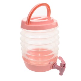RSW Collapsible Drink Beverage Dispenser Plastic 3.3Lt Serving Jar with Tap (Pastel Pink)