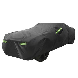 X AUTOHAUX Waterproof Car Cover for Dodge Challenger SXT, GT, Hellcat, Scat Pack, SE, R/T, SRT8, T/A 2008-2023 Windproof Rain Sun Protection Outdoor Covers with Zipper Black