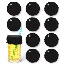 SHENLIU 10PCS Drink Cover Scrunchie with Straw Hole, Drink Covers Scrunchies Elastic Cup Glass Cover Reusable & Washable Drink Spiking Prevention for Girls Women Bar Club Party