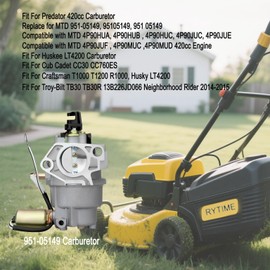 RYTIME 951-05149 Carburetor Kit Fit for 420cc Engines (Predator/MTD 951-05149) | Compatible with Huskee LT4200, Craftsman T1000/T1200, Cub Cadet CC30/CC760ES, Troy-Bilt TB30R Lawn Mower Tractor Parts