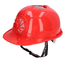 Hard Hat with Solar Fan Plastic Ventilated Safety Helmet Breathable Hard Cap with Removable Lining for Summer Outdoor Working Construction Red