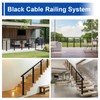BLIKA 1 Pack 4FT Stainless Steel Cable Railing Handrail, Black