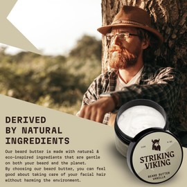 Striking Viking Beard Butter - Non-Greasy Moisturizer With Natural Ingredients (Vanilla, 4oz) - Keep Your Beard Hydrated and Refreshing