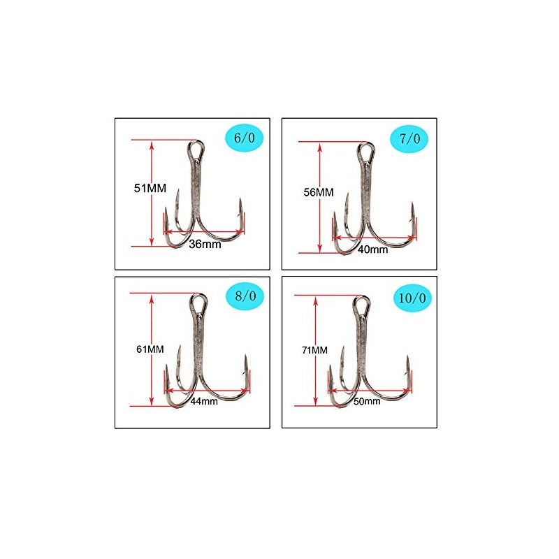 Treble Hooks Strong Large Format Fishing Hooks Sea Fishing Saltwater