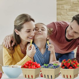 Paquete de 30 cestas de fibra de pulpa natural, cesta ventilada con productos moldeados, suministros de cocina para fresa, arándano, frambuesa, cestas de frutas, contenedores de bayas, cesta de fresa