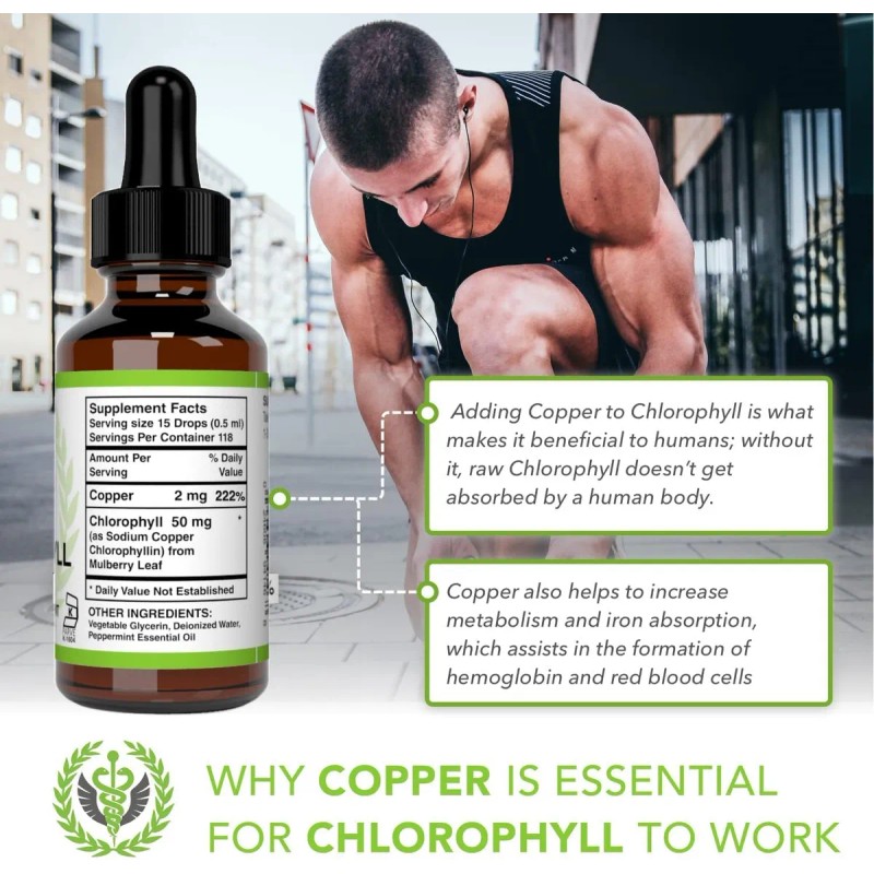 Benevolent Chlorophyll Liquid Drops Organic Detoximmune