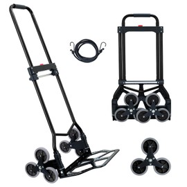 SOUTHHELP Stair Climbing Dolly Hand Truck 330 LB Capacity,Stair Climber Hand Trucks Foldable with Scalable Handle,Portable Hand Truck Dolly Cart for Stairs,Moving (Black)
