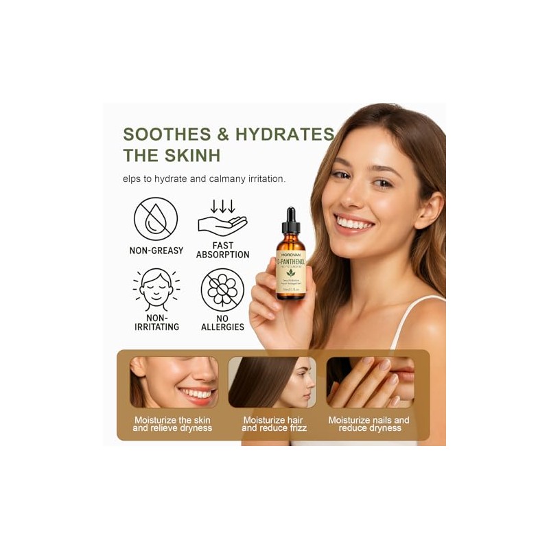 Morovan D-Panthenol Liquid: Pro-Vitamin B5 Concentrate, Cosmetic Grade Dexpanthenol for