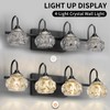 4-Light Bathroom Vanity Light Fixtures, Matte Black Modern Vanity Lights
