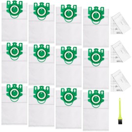 Type U 3D Airclean Vacuum Bags Compatible for Miele S7000-S7999 Upright and Dynamic U1 Series Upright AirClean 3D Efficiency 12 Packs Vacuum Cleaner Bags,3 Pre-Motor and 3 Post-Motor Filters