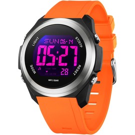 findtime Watches for Women Digital LED Back Light Watch Women with Dual Time Zone Display Countdown Alarm Stopwatch Ultra-Thin Colorful Wristwatch