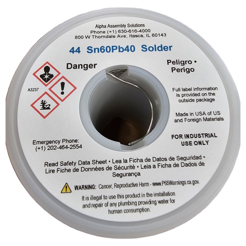 Kester solder 44" Rosin Core #66/44 .8mm 1 lb. Spool