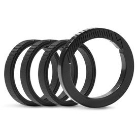 TIKIDESIGN Titanium Carabiner Key Ring, Round Carabiner Key Ring, Titanium, Round Carabiner Hook, Small Titanium Carabiner, Small for Organising Keys and edc Mini Tools, TK10-black(1 carabiner + 3