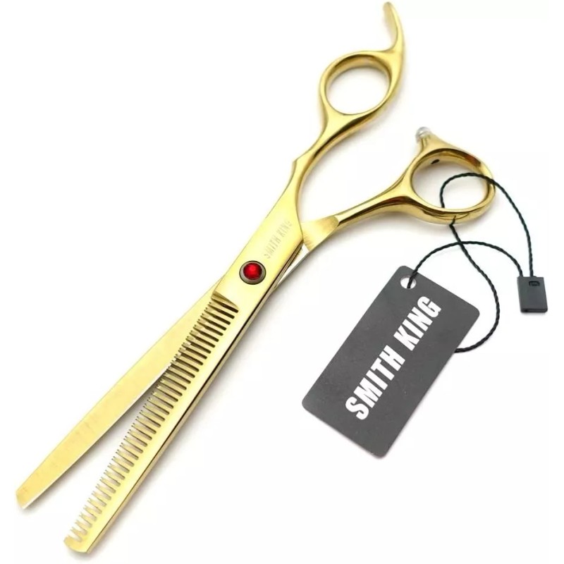 Juego Tijeras Barbero Profesionales Doradas Ergonomicas