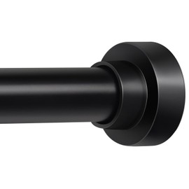 YNL Shower Curtain Rod 34-96 Inches(2.8-8ft), Adjustable Shower Rod No Drilling, Non-Slip, Never Rust, Stainless Steel, Suitable for Bathroom Window, Matte Black