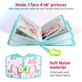 Kisangel Baby Photo Albums, My First Family Album Baby Book Soft Cloth Baby Photo Book Infant Picture Album for Newborn Toddler Kids Baby Album Book
