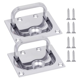 Pyntrax 316 Stainless Steel Flush Lifting Handle and Recessed Door Pull with Mount Screws for Boat Deck Hatch Handle, Floor, Toolbox and Furniture (2 Pack)
