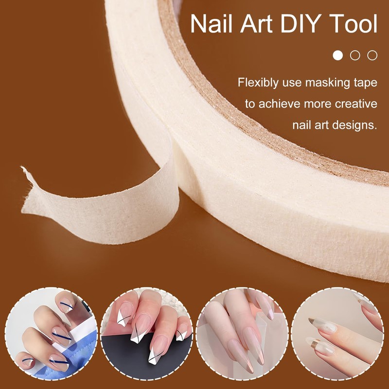 White Nail Art Adhesive Tapes Set - 4 Pcs with