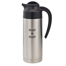 Service Ideas S2SN100HHET Steelvac Creamer Carafe,"Half & Half" Etched, Stainless Vacuum Insulated, 1 Liter (33.8 Ounces), Dishwasher safe, NSF listed, Brushed finish