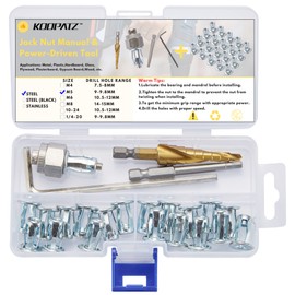 M5 Jack Nut with Installation Tool Kit Threaded Insert Petal Nuts Nutserts Jacknut Srew Anchor Spider Rivnut Blind for Plastic Polywood Pressboard Hardboard