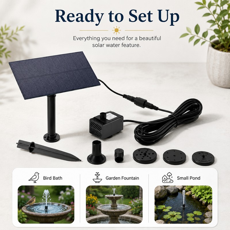 DC 12V Solar Water Pump Kit for Garden Fountains –