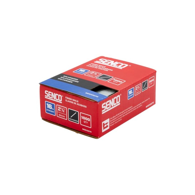 SENCO M001007R 2-1/2" 16 Gauge Straight Finish Nails, Galvanized Finish