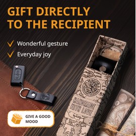 Leather Keychain Favorite for Men, Keyring Gift for Women & Men, Birthday & Anniversary, Full Grain Leather (Motorbiker)