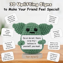 Friendship Gifts for Mothers Day or Fathers Day - Positive Crochet Doll with 30 Funny & Wise Messages, Unique Gifts for Friends, Coworkers, Him, Her, Men and Women | Birthday Gift Idea for Friends