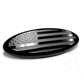 Ysbxitu 1PCS 6.9inch Tailgate Car Emblem,American Flag Front Grille Fit for Ford F150 F250 F350 1999-2004 Oval Badge Emblem Overlay Replacement (Black