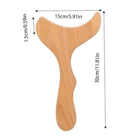 AIMALL Beech Wood Gua Sha Massage Tool, 11.81 Inch Meridian Dredging Gua Sha Board, Muscle Relaxation Stick, Full Body Wooden Massager