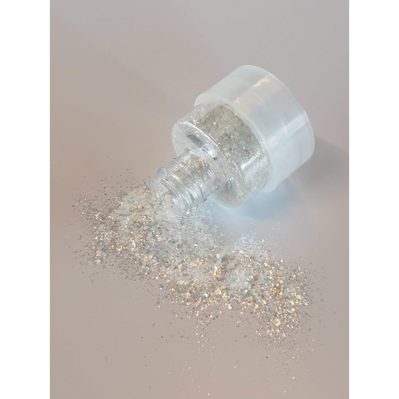 GRIMAS Shimmer Flakes silber 9g // Hochwertiger Kosmetikglitzer