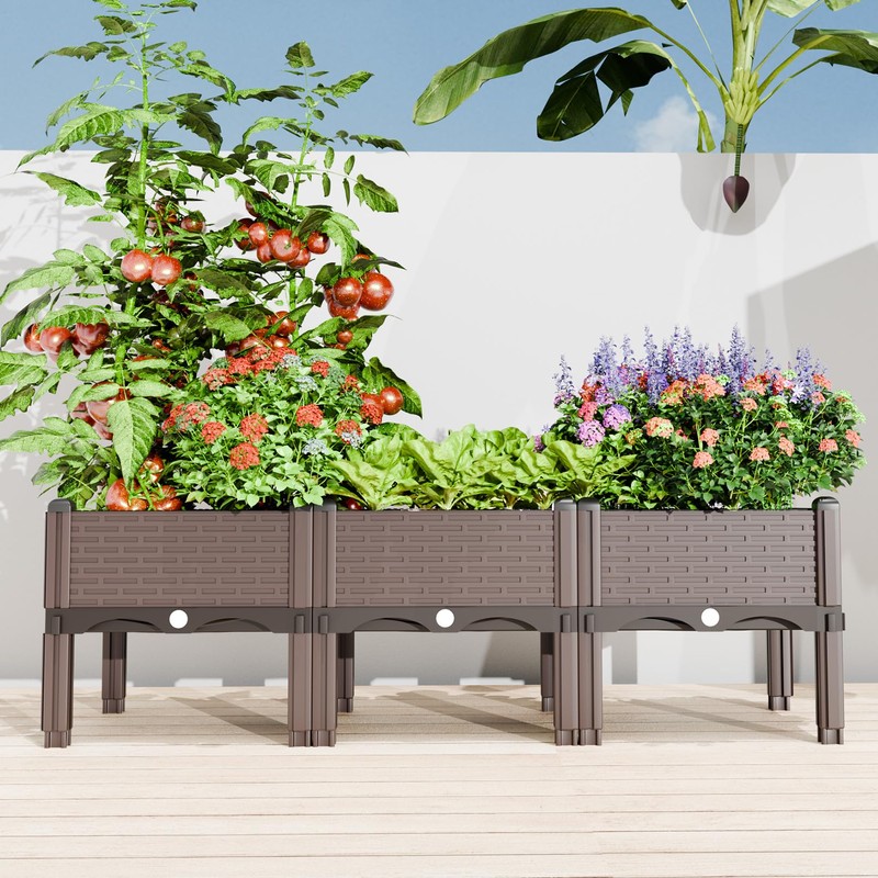 Growchum Modular Raised Garden Bed Kit – DIY Stackable Plant