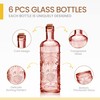 BULK PARADISE Assorted Reddish Glass Bottles with Corks, 6 Pack,