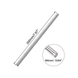 TA-VIGOR 2Pcs 6mm x 200mm Stainless Steel Round Rods, Metal Solid Round Shaft Rods Lathe Bar Stock for DIY Crafts Car Helicopter Airplane Model