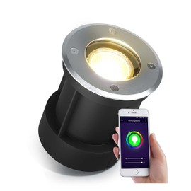 lambado® LED Floor Spotlight for Outdoor Use with RGB Colour Changing Dimmable - Alexa & Google Home Controllable via App - Floor Light/Recessed Floor Spotlight IP67 Made of Stainless Steel -