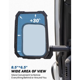JOYTUTUS Mirrors Doors Off for 2018-2023 Wrangler JL/JLU & Gladiator JT (NOT FIT 2024 2025 Wrangler & Gladiator JT), Adjustable Anti-Vibration Design with Universal Ball Adapter for Phone Mounts