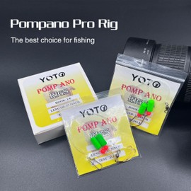 YOTO 12pcs Pompano Rigs Fishing Rigs for Surf Fishing Pompano Floats Pre Rigged-Pompano Rigs Saltwater Gear Surf Fishing Tackle