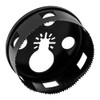 Rack-A-Tiers Round Multi-Tool Hole Saw. Cutting recessed Lights with oscillating