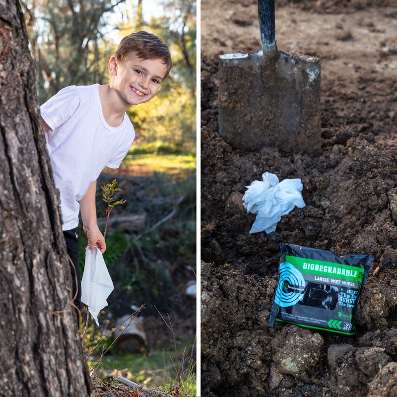 Surviveware Biodegradable Wipes Men or Women - Shower Wet Wipes