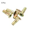 uxcell 1/4-20 Multi-Grip Rivet Nuts, 5pcs Pre-Bulbed Shank Flat Head