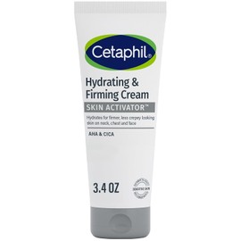 Cetaphil Crema Activadora de la Piel Hidratante y Reafirmante para Rostro, Cuello y Pecho 3.4 onzas, Crema de Ácido Mandélico (AHA) y Centella Asiática (CICA), Hidrata y Reafirma la Piel con Signos de