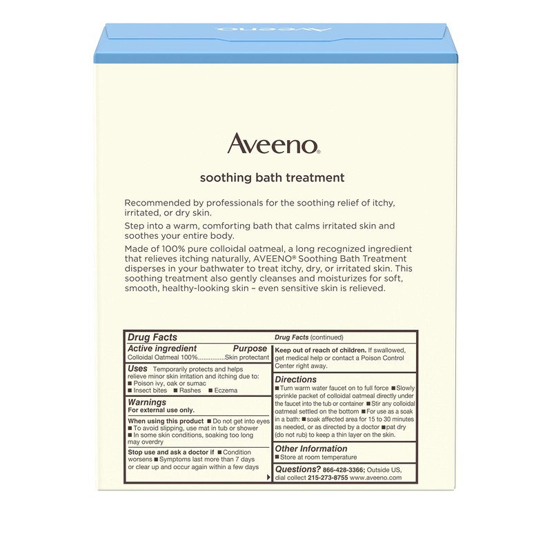 Aveeno Soothing Bath Treatment For Itchy, Irritated Skin, 8 Count