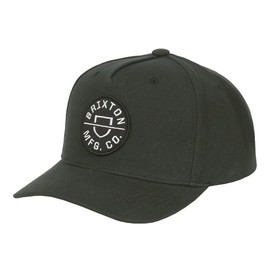 Brixton Men's CREST C MP SNBK CAP Cap, Snapback, Skate Brand, Black
