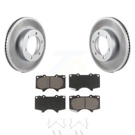 Transit Auto Front Coated Disc Brake Rotors And Ceramic Pads Kit Replacement For Toyota Tundra Sequoia KGC-100403