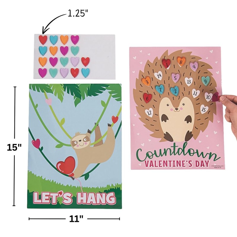Fun Express Valentine’s Day Countdown Cling Calendar Set - Fun